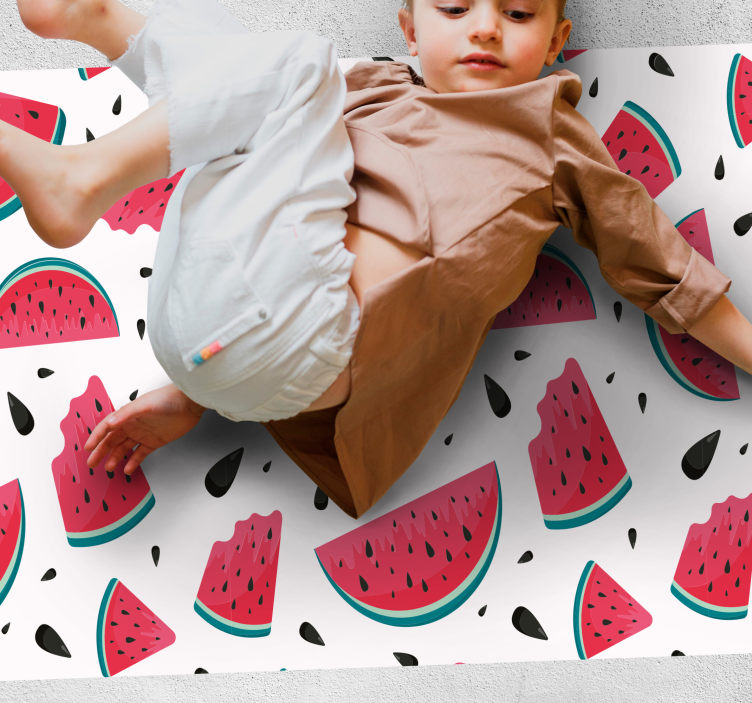 Watermelon Slice Spread playroom rug - TenStickers