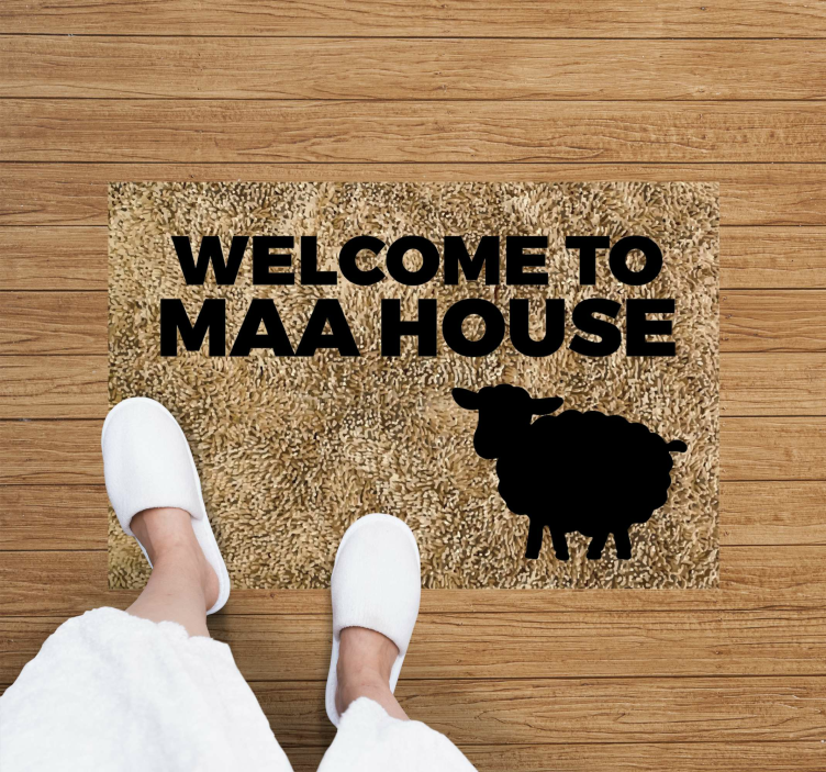 WELCOME MAA HOUSE custom vinyl rug - TenStickers