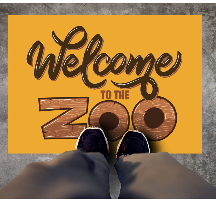 Welcome To Zoo custom vinyl rug - TenStickers
