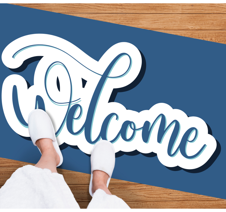 Welcome with swirling text entrance hall tiles - TenStickers