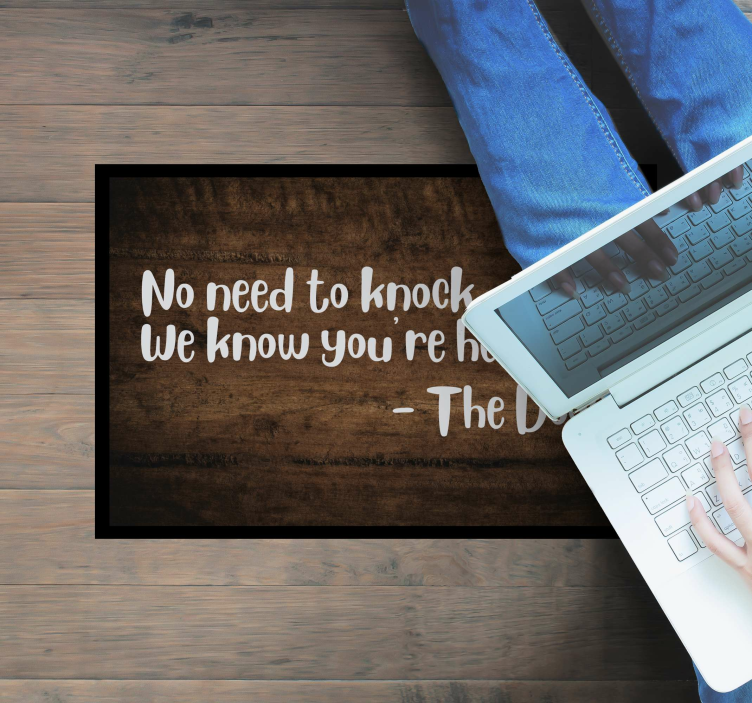 Welcoming Quote Entry custom vinyl rug - TenStickers