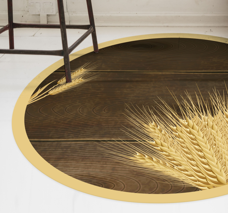 Wheat circle vinyl floor rug - TenStickers