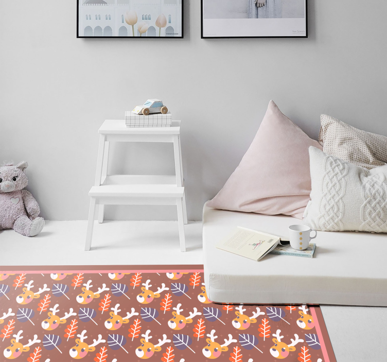 Baby deers design christmas vinyl rug - TenStickers