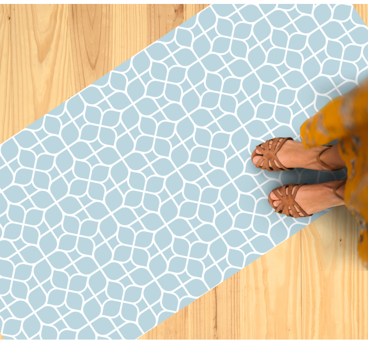 White and grey elements geometric vinyl rug - TenStickers