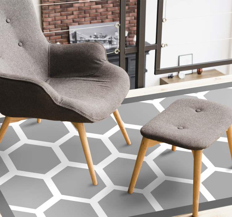 White geometric pentagons  geometric rugs - TenStickers