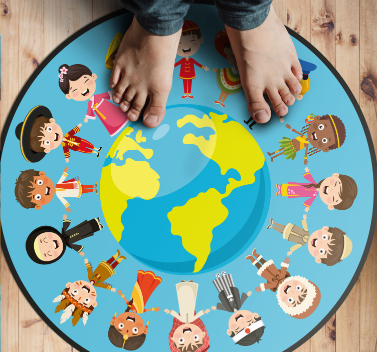 With ethnics world map rug - TenStickers