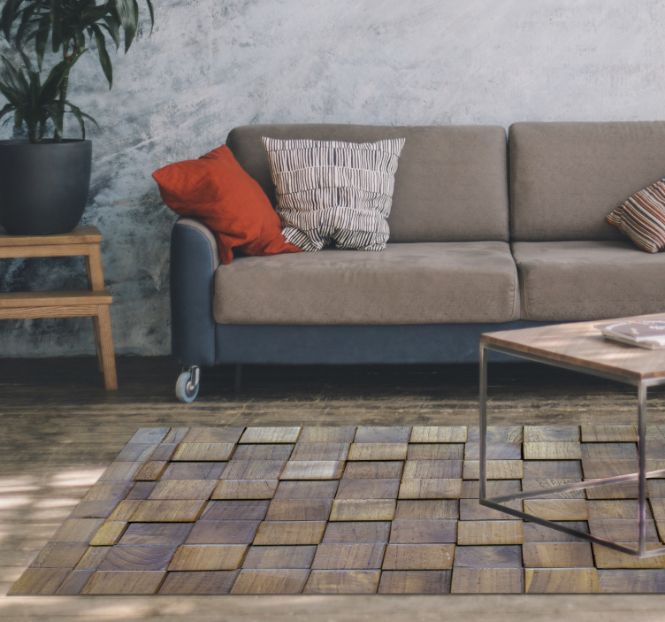 Wooden panel 3d texture  wood effect vinyl rug - TenStickers