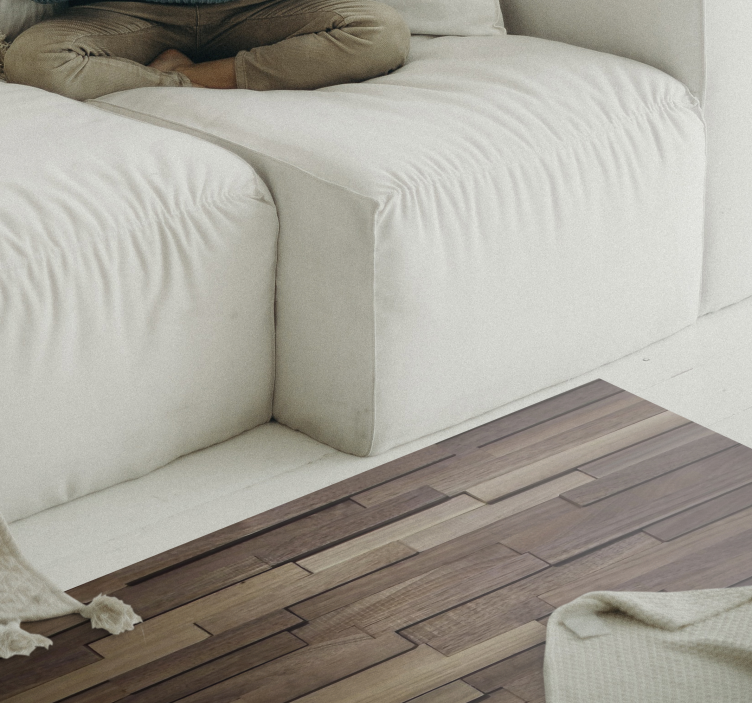 Wooden plank 3d texture wood effect vinyl rug - TenStickers