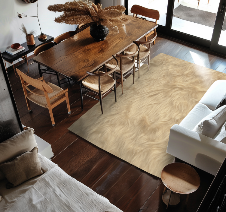 Wool effect design dining room rug - TenStickers
