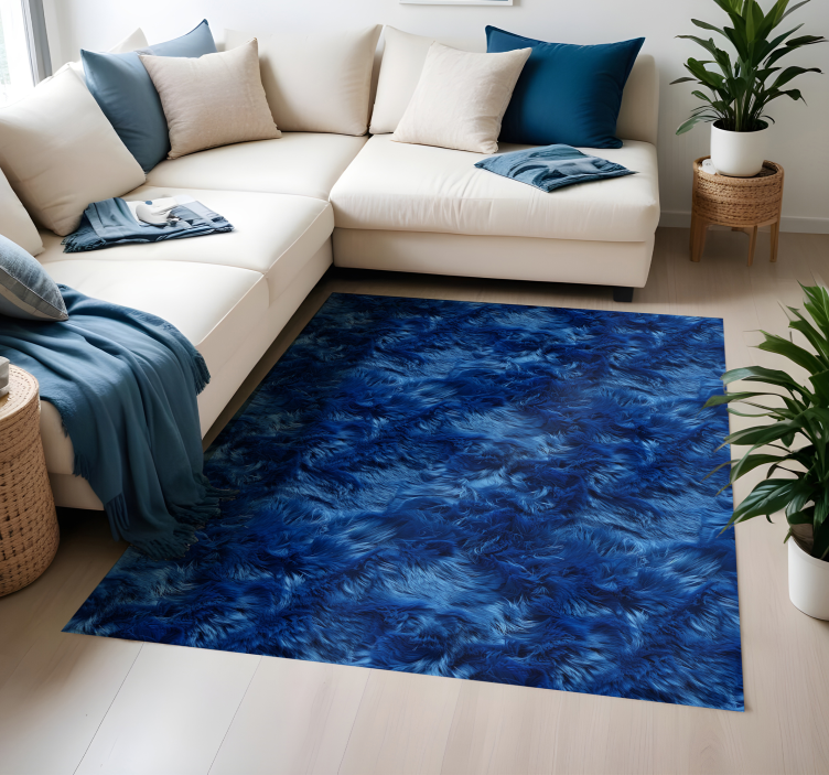 Wool shades  blue vinyl rug - TenStickers