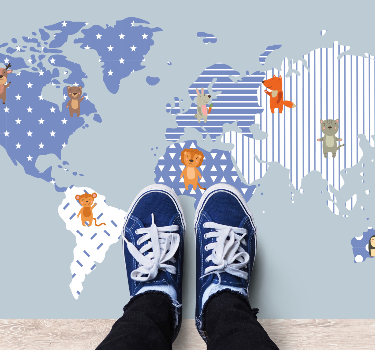 World Map Adventure vinyl rug - TenStickers