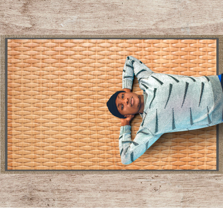 Woven Basket Weave hallway vinyl rug - TenStickers