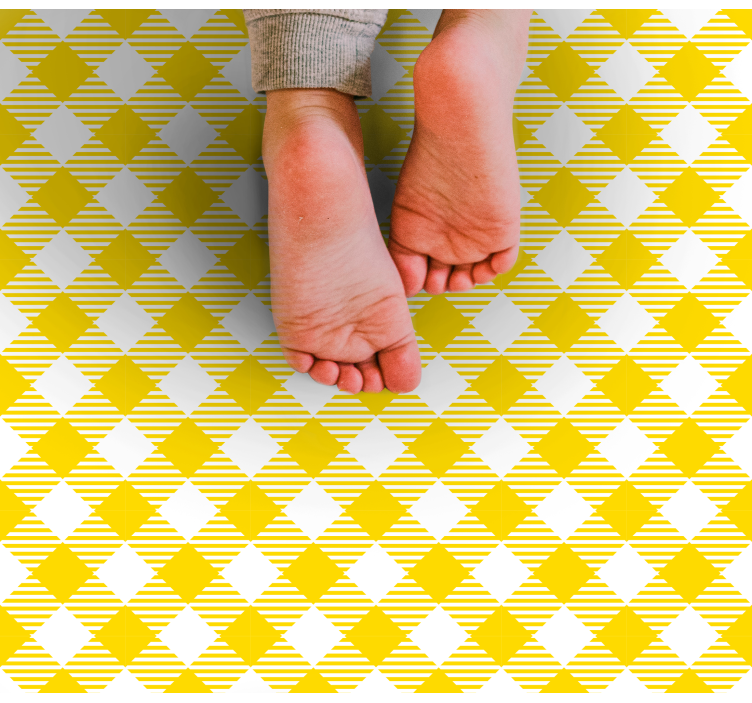 Yellow Diamond Pattern stripes vinyl rug - TenStickers