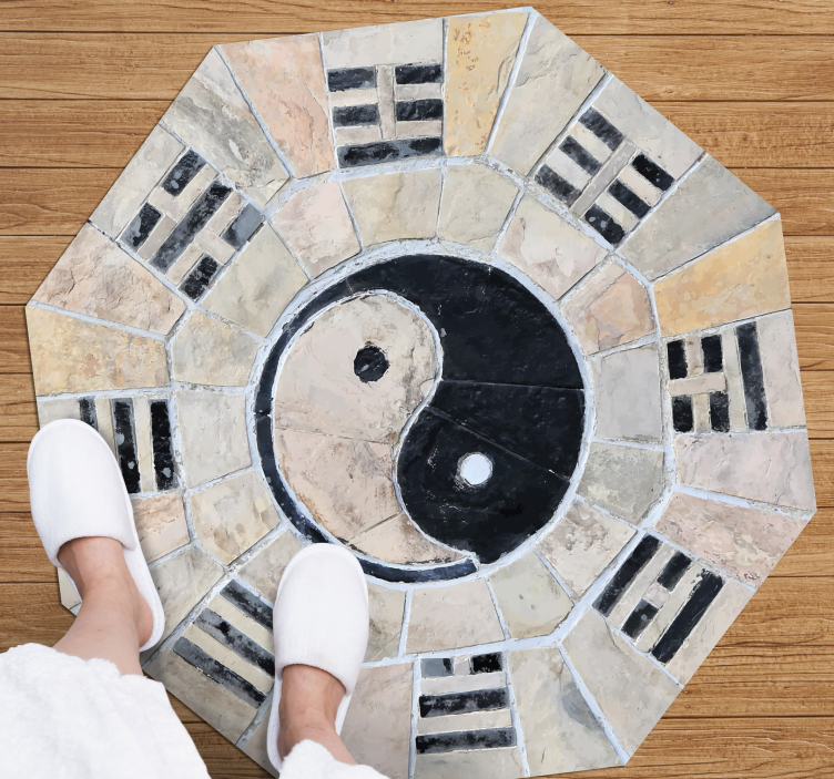Yin Yang Mosaic mosaic vinyl rug - TenStickers