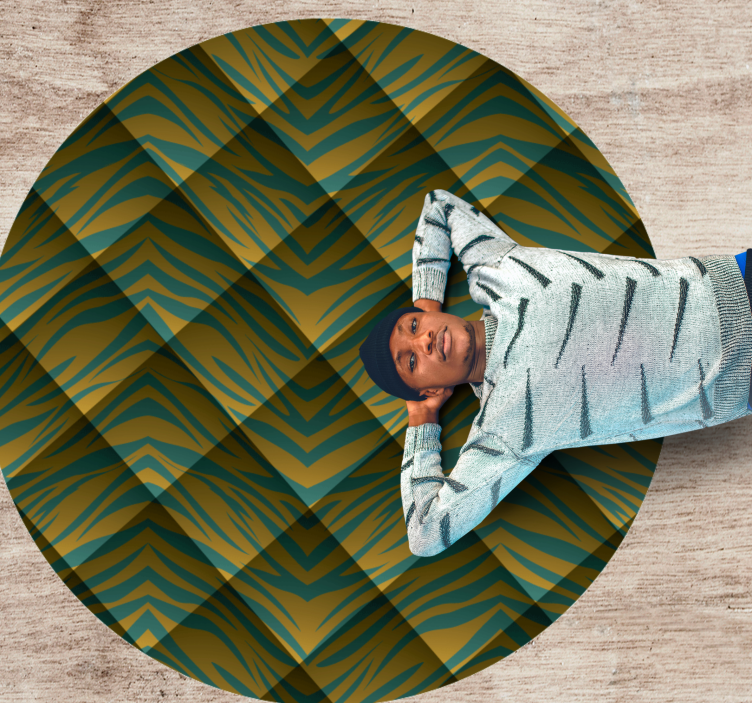 Zebra print abstract background circular rug - TenStickers