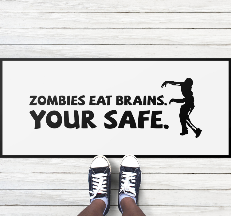 zombies eat brains custom rug - TenStickers