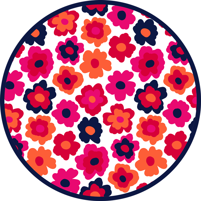 Red poppy flower vinyl rug - TenStickers