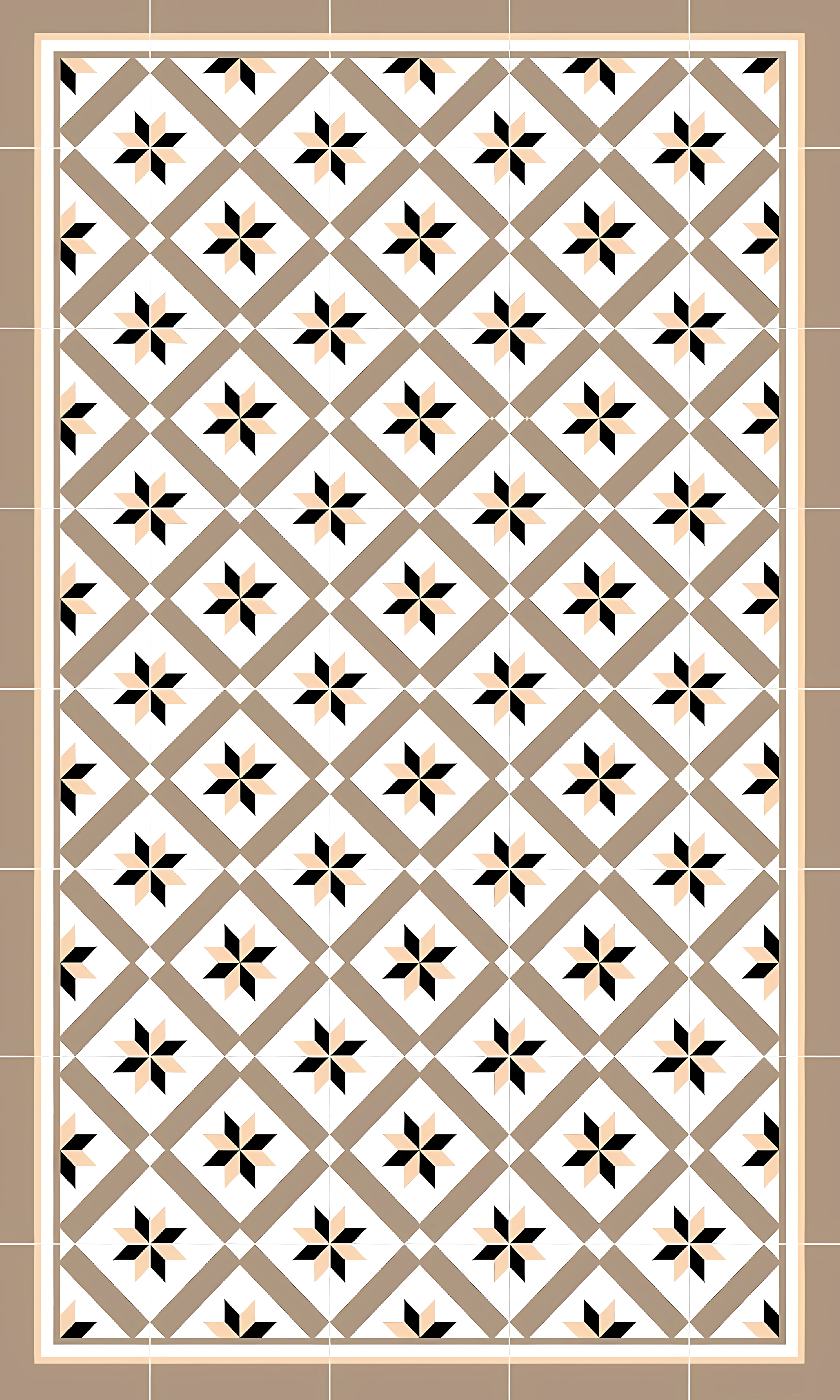 Hydraulic Brown kitchen vinyl rug - TenStickers