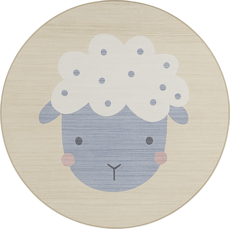 Beige baby sheep vinyl rug - TenStickers