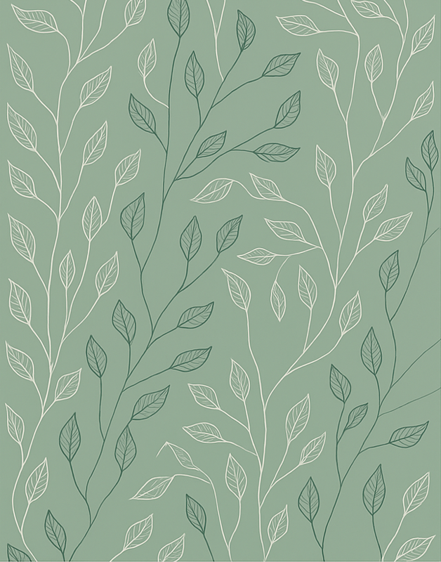 Clean Botanical Overlay dining room vinyl rug - TenStickers