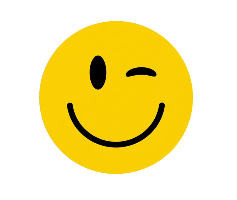 Circular vinyl rug with a cheeky smiley face - TenStickers