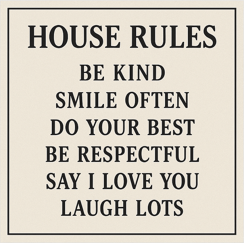Custom vinyl rug house basic rules - TenStickers
