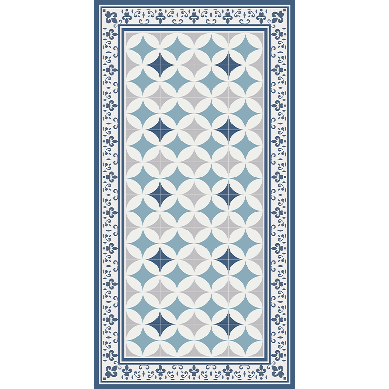 Kitchen vinyl rug azure tile design - TenStickers