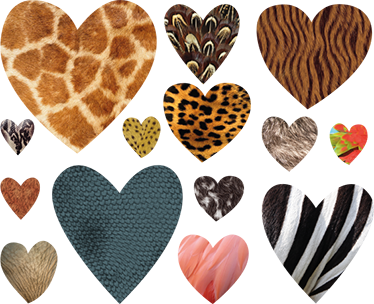 Animal vinyl rug with heart-shaped animal prints - TenStickers