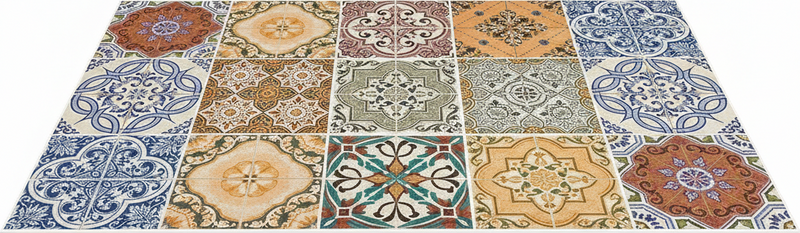 Eclectic mediterranean mosaic kitchen vinyl rug - TenStickers