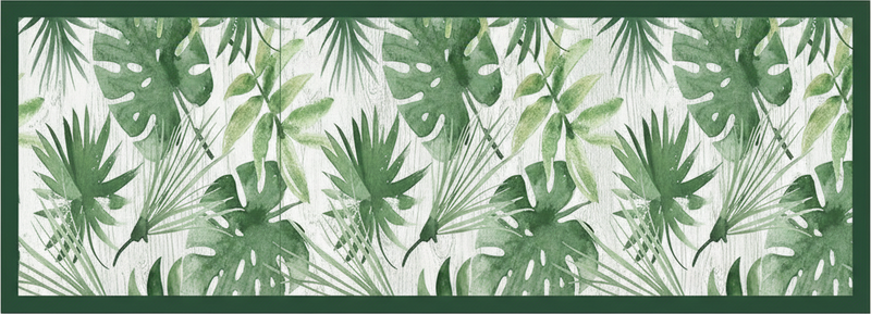 Kitchen vinyl rug watercolor tropical leaves design - TenStickers