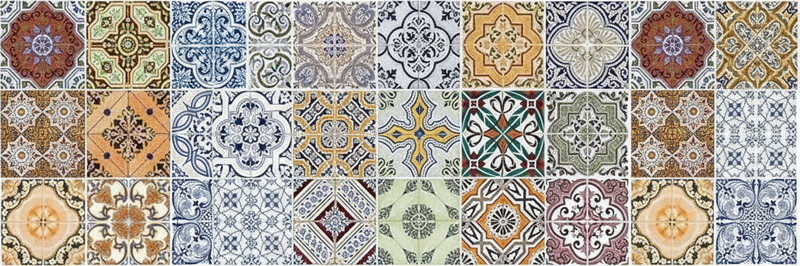 Kitchen vinyl rug eclectic mediterranean patchwork - TenStickers