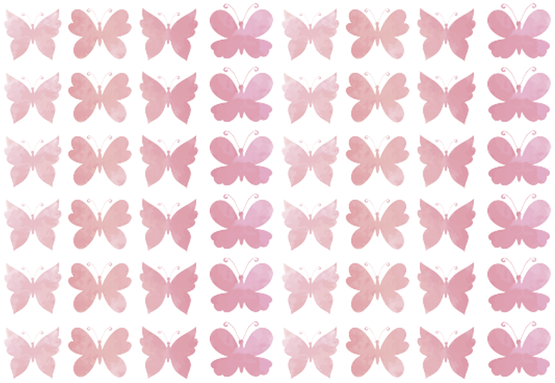 Animal vinyl rug with pink butterfly design - TenStickers