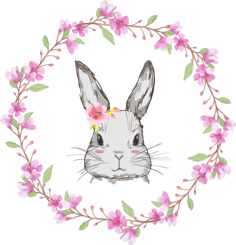 Animal vinyl rug wild africa for kids bunny girl - TenStickers