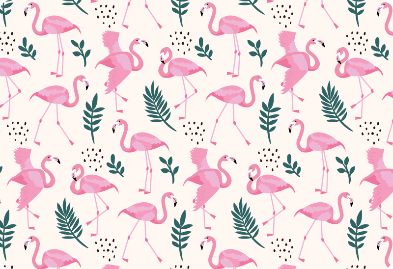 Animal vinyl rug flamingo leaf pattern - TenStickers