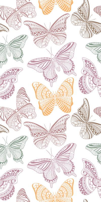 Colored ornamental butterflies animal vinyl rug - TenStickers
