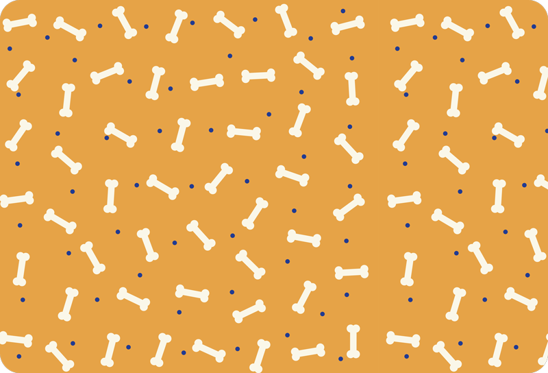 Animal vinyl rug with orange bones pattern - TenStickers