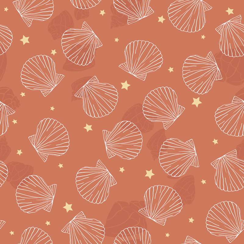 Seashells and stars animal vinyl rug - TenStickers