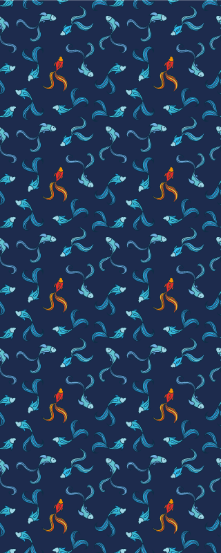 One in a thousand orange fish animal vinyl rug - TenStickers