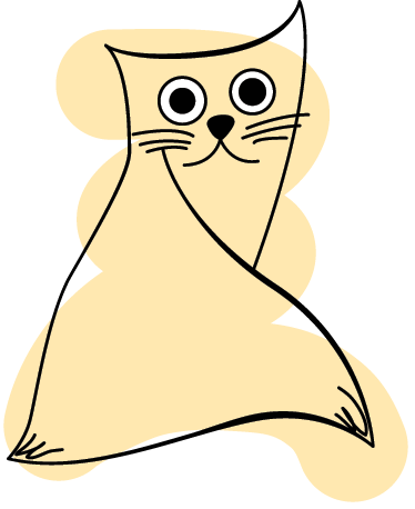 Beige painted cat animal vinyl rug - TenStickers