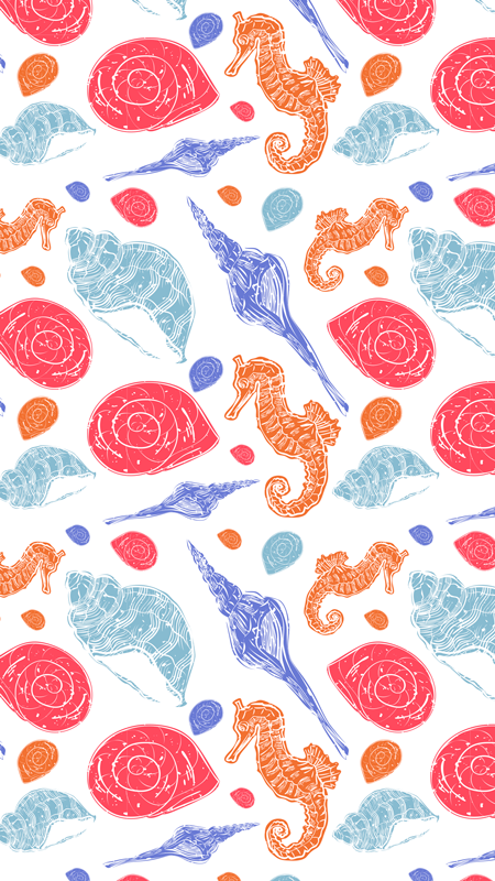 Animal vinyl rug undersea tiles - TenStickers