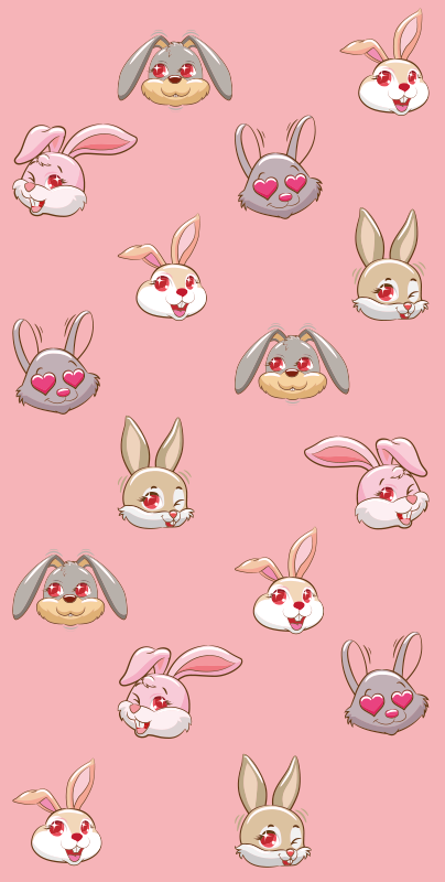 Animal vinyl rug featuring rabbit clipart - TenStickers