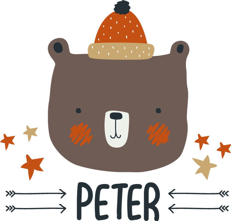 Animal vinyl rug nordic cute bear personalized - TenStickers