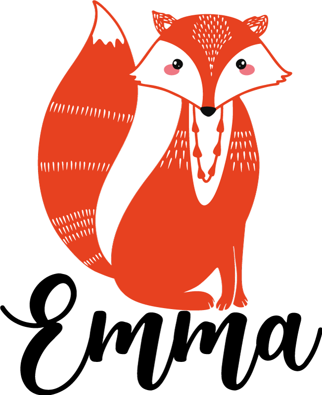 Animal vinyl rug nordic fox personalized - TenStickers