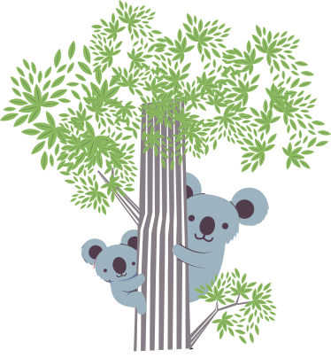 Animal vinyl rug koalas in a tree - TenStickers