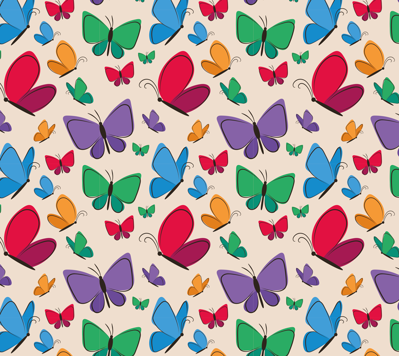 Lively butterfly animal vinyl rug - TenStickers