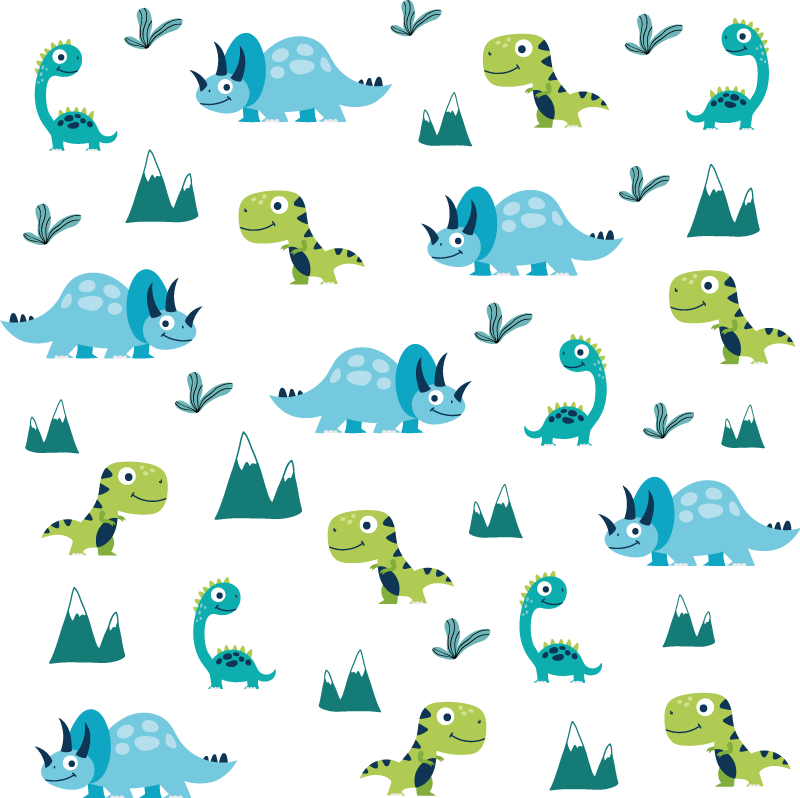 Animal vinyl rug with fun dinosaur designs - TenStickers