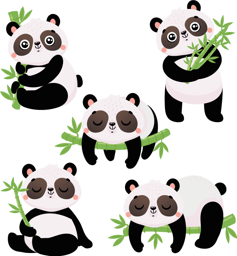Animal vinyl rug with adorable panda designs - TenStickers