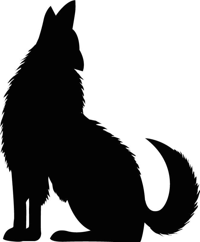 Sitting canine silhouette animal vinyl rug - TenStickers