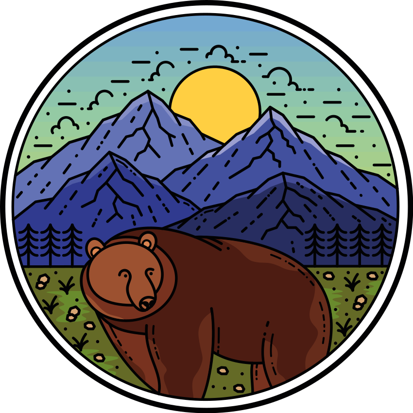 Bear in landscape animal vinyl rug - TenStickers