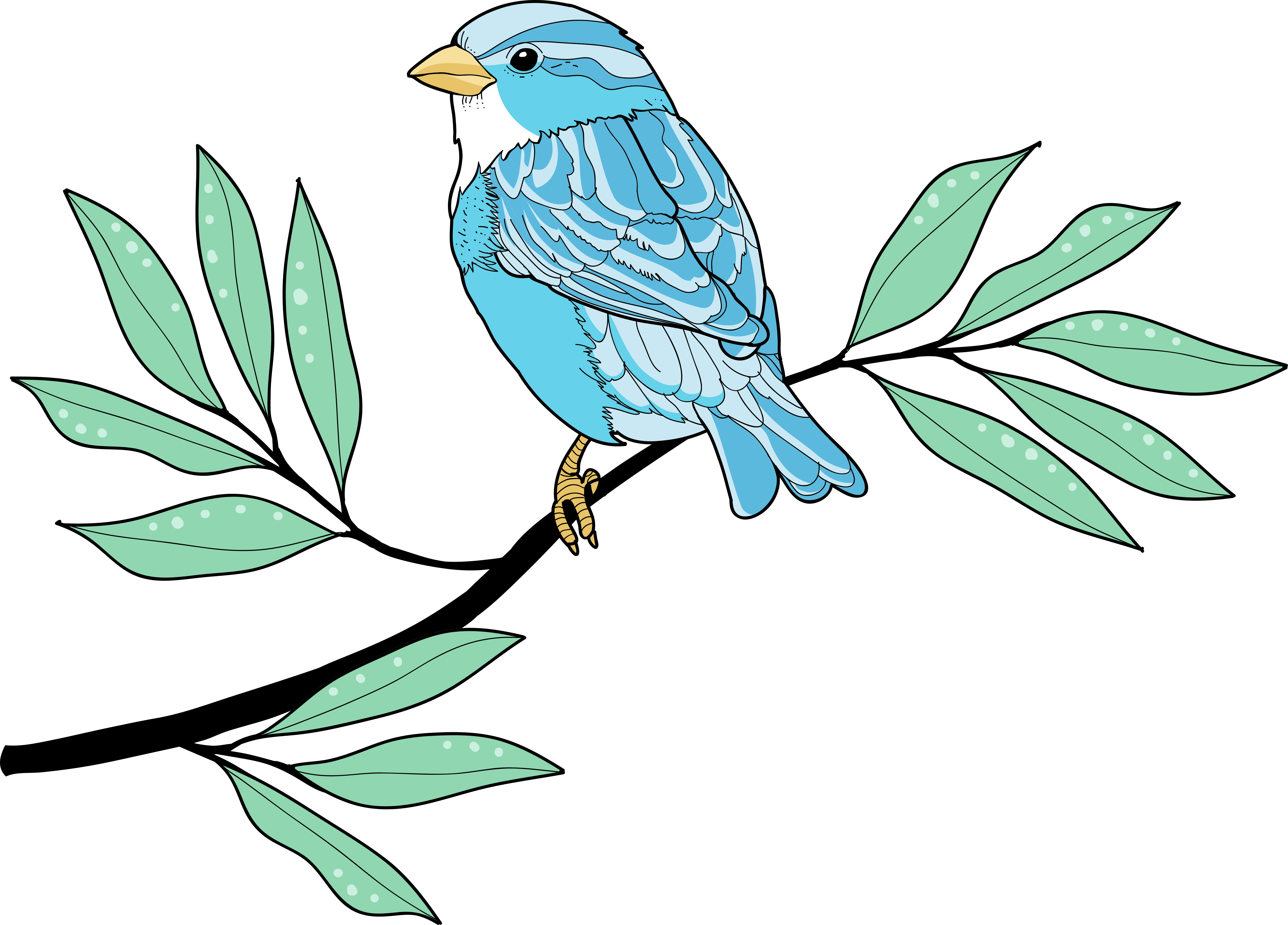 Blue feathered avian animal vinyl rug - TenStickers